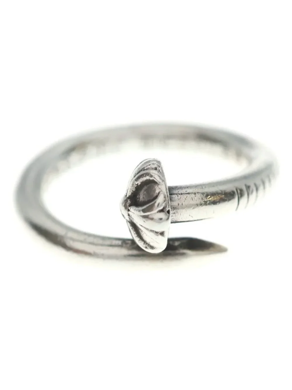 Chrome Hearts Nail Crsball Cross Ball Ring Silver